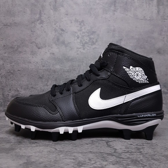 NIKE AIR JORDAN Mid TD Football Cleats Mens Size Black White